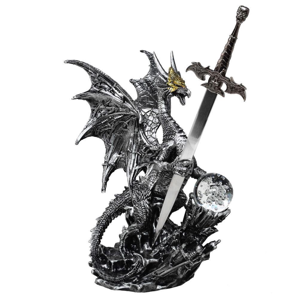 Silberner Drache mit Brieföffner