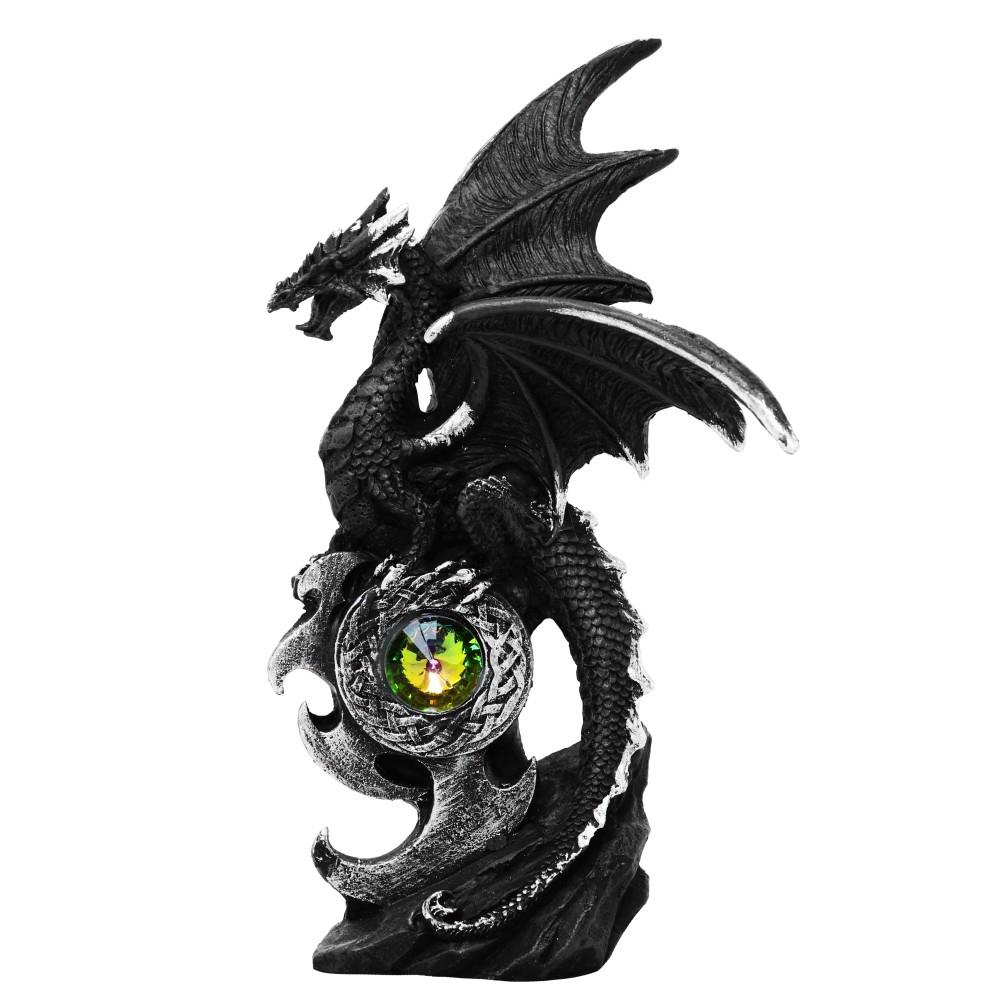 Black dragon with crystal