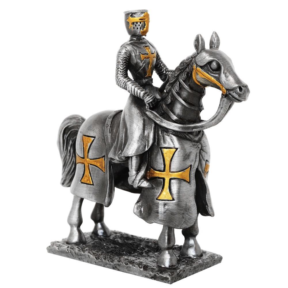 Pewter Knight - Crusader on horse