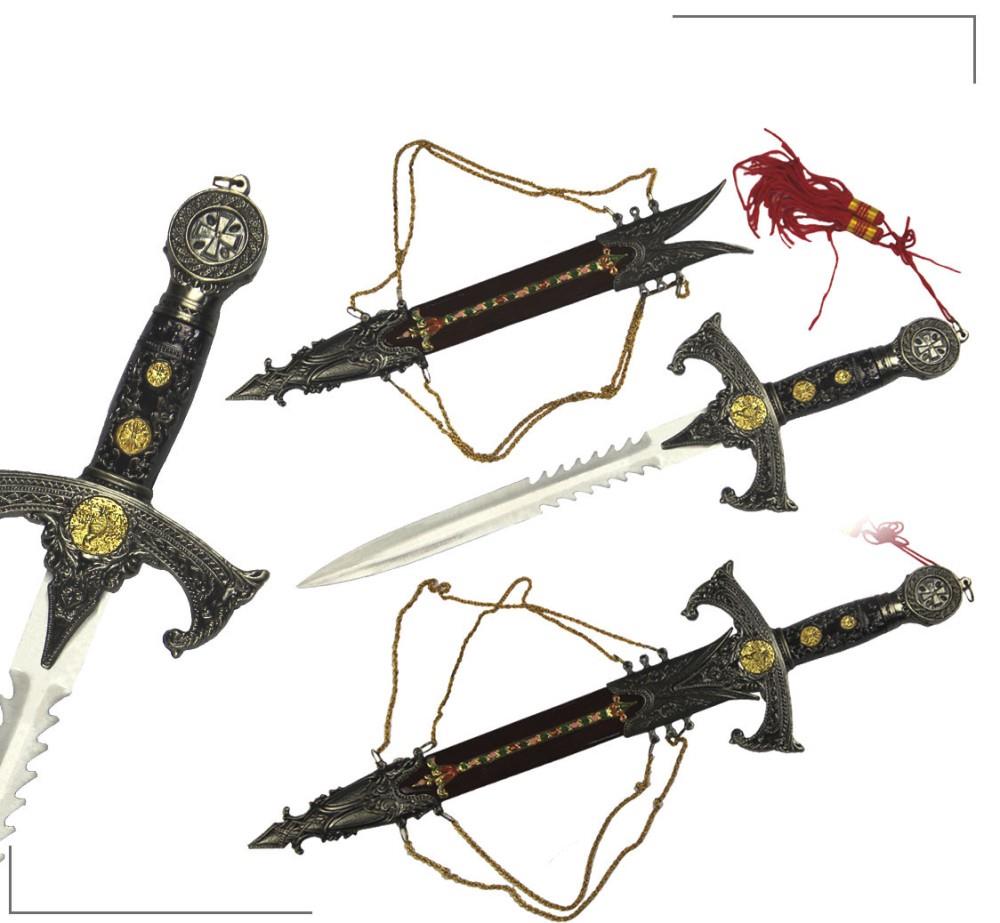 Deko Dolch Templer mit verzierter Scheide