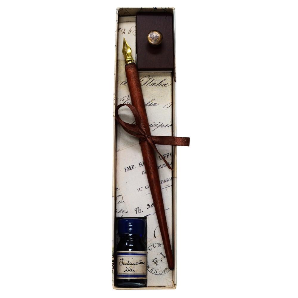 Schreibset mit Federhalter, Tinte und Löschblatt