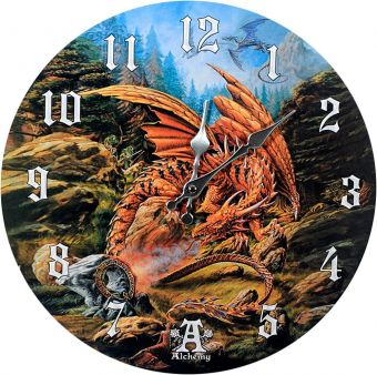 Wanduhr Drache Order Of The Dragon Alchemy Wanddeko Uhr Gothic 
